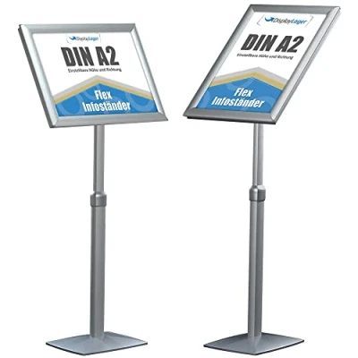 Image de DisplayLager Support d&#039;information réglable en hauteur, design très robuste pour une utilisation mode paysage/portrait (A2)