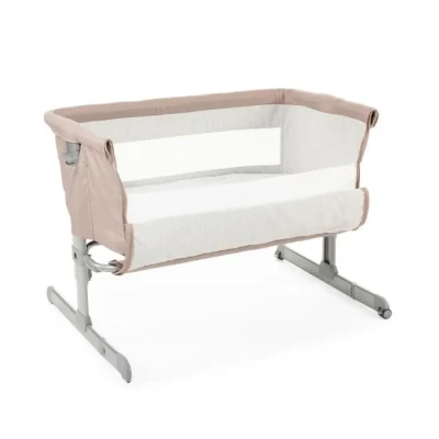 Image de Chicco Next2Me Lit Bébé Cododo Sand Berceau avec Matelas, Côté Repliable, Hauteur Réglable, Fenêtre en Filet, Roues et Sac de Voyage 0 6 Mois, 9 kg