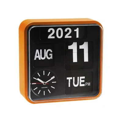 Image de Karlsson KA5364OR Horloge Mini Flip Orange Cadran Noir 24,5 x 10 cm
