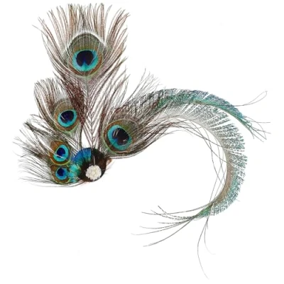 Image de Frcolor 1920 Pfau Feder Pince à cheveux Gatsby Flapper Plume
