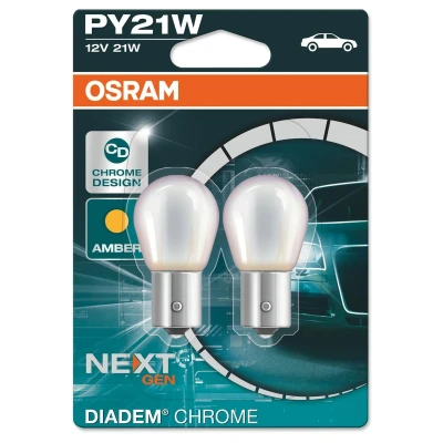 Image de OSRAM DIADEM CHROME 7507DC 02B Ampoule, feu clignotant 12 21 PY21W RENAULT: CLIO 3, 4, 2, PEUGEOT: 206 3/5 portes, 208 I portes