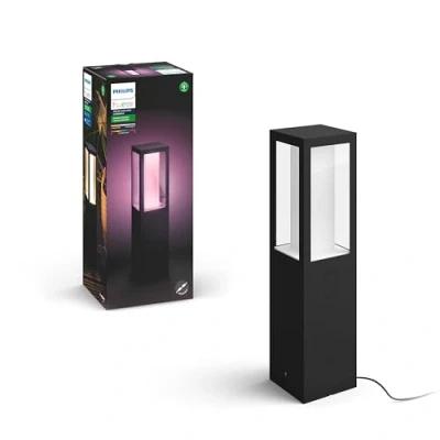 Image de Philips Hue White &amp; Color Ambiance Borne Extérieure IMPRESS Extension Aluminium Noir, Fonctionne Avec Alexa, Google Assistant Et Apple Homekit