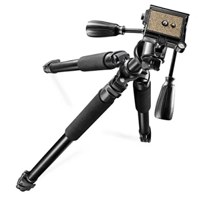 Image de Walimex Pro Trépied à rotule 3D FT 665T pour caméra (hauteur max. 185 cm, colonne centrale rotative, niveau bulle, sac de transport)