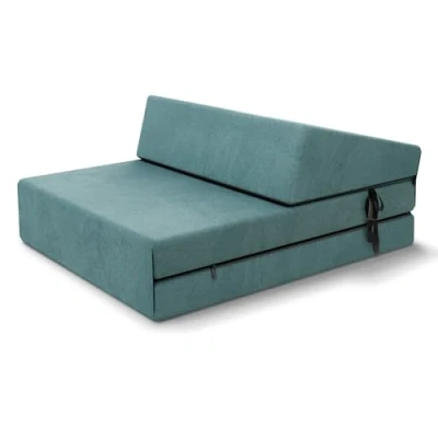 Image de FDM Suzi Mini matelas pliant, 70 x 200 cm, mousse à froid, hauteur 9 dureté H3, certifié Öko Tex Housse Trinity lavable Turquoise