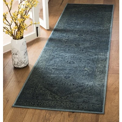 Image de Safavieh VTG114 Grand Tapis de Salon rectangulaire pour Une Utilisation en intérieur, Mélange Polyester, Turquoise, 62 X 240 cm