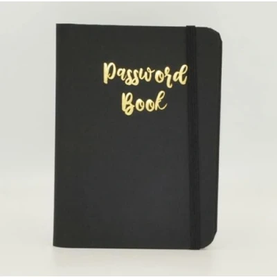 Image de Livre de mots passe Bloc notes à onglets A Z pour les informations connexion Internet. Cahier journal noir petite taille poche ordinateur et site Web