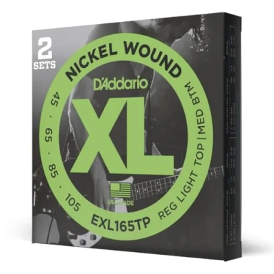 Image de D&#039;Addario Cordes Basse Bass Strings EXL165TP Custom Light, 45 105 (2 Pack) Échelle Longue
