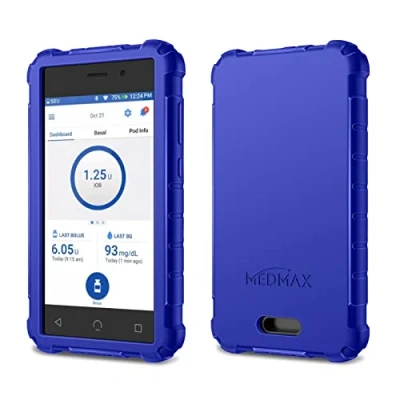 Image de MEDMAX Silicone Étui pour Omnipod Dash, Léger Coque Anti dérapante Housse de Protection Compatible avec Dash PDM (Personal Diabetes Manager), (Bleu marine)