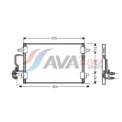 Image de PRASCO AI5175 Condenseur De Clim Aluminium 614mm AUDI: A8 D2 (4D2, 4D8) 2.8, S8 quattro, 2.5 TDI 3.3 4.2 2.8 quattro
