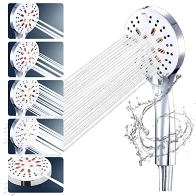 Image de COFEDON Pommeau Douche Haute Pression Pomme de Anti Calcaire Filtrant 5 Modes Economiseur Universelle douchette