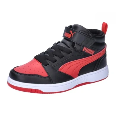 Image de PUMA Chaussures Rebound V6 Mid AC+ PS CODE 393832 11, Noir et rouge., 32 EU
