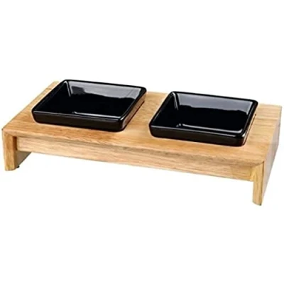 Image de Trixie Set d&#039;Ecuelle pour Chien Noir 28 x 5 15 cm 2 0,2 L