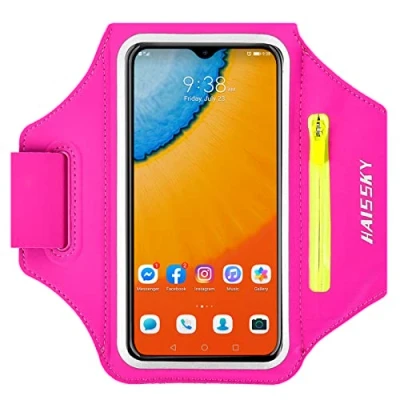 Image de Brassard de Sport avec Airpods clé Voiture Poche Zippée,Brassard téléphone résistant à l&#039;eau pour iPhone 15/14/14 Pro Max/13 Pro/12 Max/XR/XS Smartphone Running 6.8&quot; Jogging