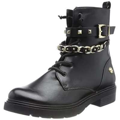 Image de MARCO TOZZI Femme Damen 2 85217 29 Bottes Tendance, Noir (Black/Gold), 39 EU