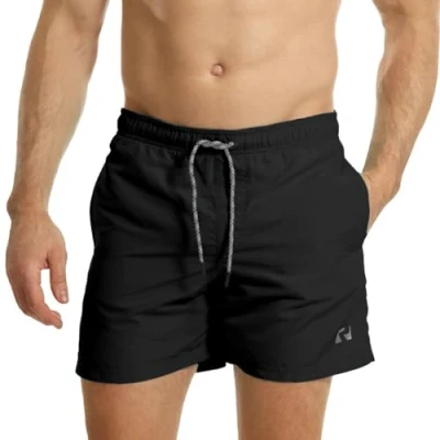 Image de Ript Performance Hommes Essentials Short de Bain à séchage Rapide avec Protection Solaire UV 50, Noir, XL