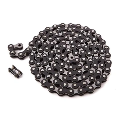 Image de KHE BMX chaîne Fixie 112 maillons gauche 1/2&quot; x 1/8&quot;, seulement 385 g, avec antivol I4 nombreuses couleurs, Noir
