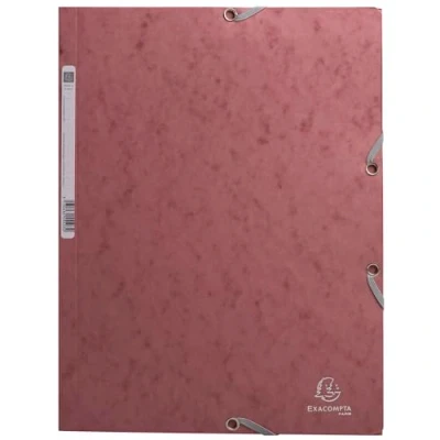 Image de Exacompta Réf. 55276E Carton de 25 chemises à élastiques Skandi pochettes 3 rabats en carte lustrée 400g/m2 dimensions 24 x 32 cm pour documents au format A4 couleur vieux rose