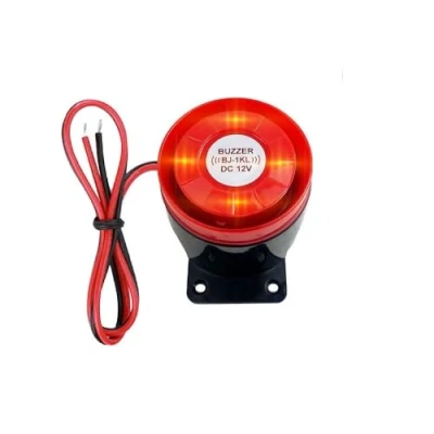 Image de Switian DC 12V Mini sirène Stroboscopique Filaire, 120 DB Système d&#039;alarme sonore pour la sécurité à Maison, Flash Rouge
