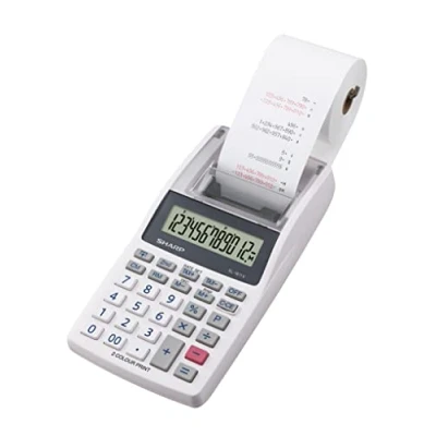 Image de Sharp EL 1611V Calculatrice portable sans fil 12 chiffres Grand écran LCD bicolore avec fonctions fiscales, 191 x 99 42 mm