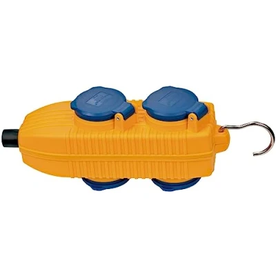 Image de Brennenstuhl 1081070010 Socle Power block avec 4 prises 230V/16A IP54, Jaune/bleu