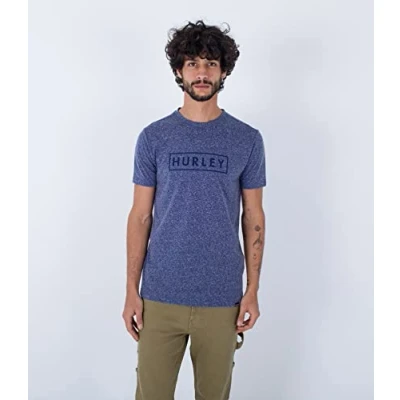 Image de Hurley Oceancare Outline Textured SS Tshirt imprimé, Homme, Taille: Small, Obsidian
