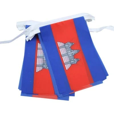 Image de AZ FLAG Guirlande Drapeau Cambodge 6 Mètres Avec 20 Fanions Cambodgien De 21x14 cm Petits Drapeaux 100% Polyester 60g