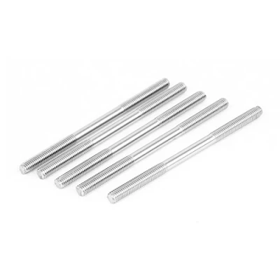 Image de sourcing map Inox Acier Double Extrémité Fileté Goujon Vis Boulon M6 x 100mm 5Pcs