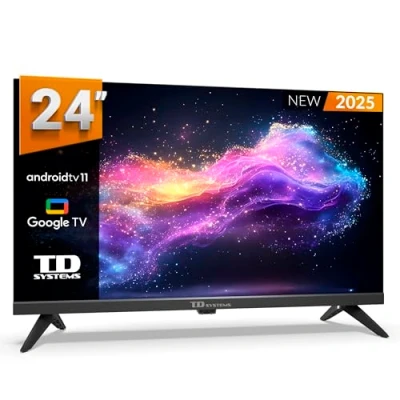 Image de TD Systems Smart TV 24 Pouces, Google TV, Télévision TNT HD, Android 11, Modèle 2025, avec 2 Ans de Garantie PRIME24K20GLE