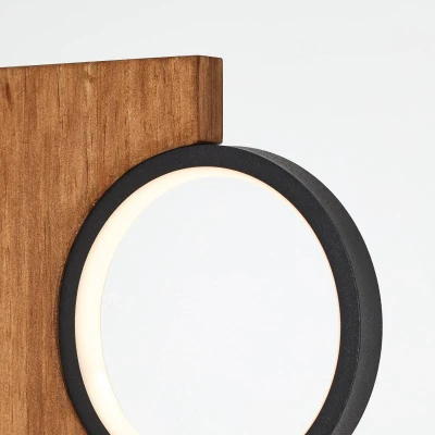 Image de G80560A05 Brilliant Lamp Cheesy Lampadaire LED 140cm noir mat bois marron 20 W intégré
