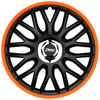 Image de J TEC Orden R J14519 Enjoliveurs 14Pouces noir, chrome, orange
