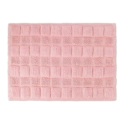 Image de Relaxdays Descente de Bain Coton, 60 x 40 cm, antidérapant, Lavable, Tapis Baignoire, Sortie Douche, Rose