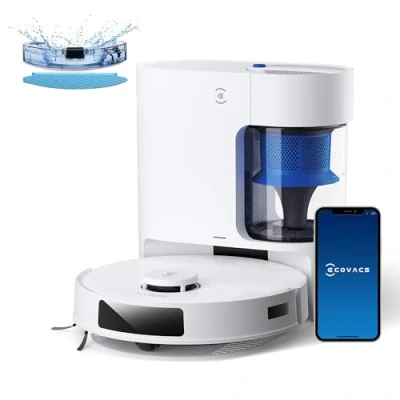 Image de ECOVACS Aspirateur Robot DEEBOT N20 Plus, Laveur 8000Pa avec vidange Automatique poussière, Nettoyage Autonome de 45 Jours, Batterie 300 Min, Anti Tangle, Tapis et Poils d&#039;animaux