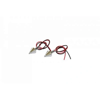 Image de ECLAIRAGE DE PLAQUE IMMATRICULATION REPLAY A LEDS CONIQUE CHROME DIAM 4mm (1 LED ROUGE) (PAIRE)