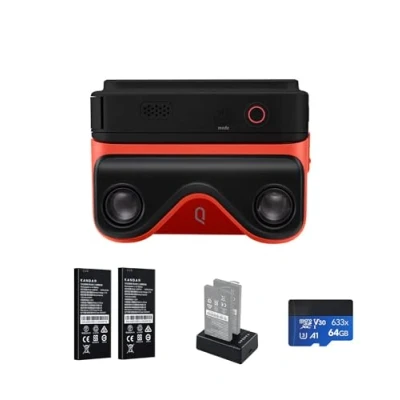 Image de KanDao QooCam EGO appareil photo numérique instantané 3D 180 degrés pour réalité virtuelle avec écran tactile de 2,54 pouces Noir