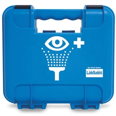 Image de I Wash Kit de premiers soins d&#039;urgence pour les yeux avec deux bouteilles salines stériles 500 ml et coussinets dans une boîte murale solide le travail entreprises