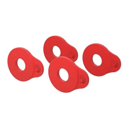 Image de D&#039;Addario blocs de sangle Flex Lock Verrouillage des sangles en place Protégez votre instrument sans modification ni matériel Facile à fixer Lot 4 Rouge
