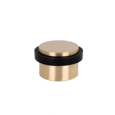Image de EVI Herrajes Butée De Porte Adhésive 20 x 28 mm Caoutchouc Noir En Silicone Naturel Laiton Finition Mate Fixation Simple 100% fonctionnel Mod. I 103/28