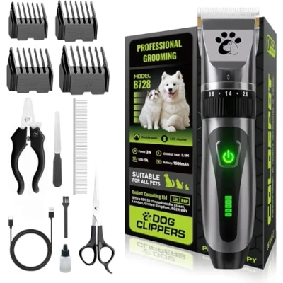 Image de Tondeuse professionnelle sans fil Pour chien 2 vitesses Faible bruit petits et grands chiens à poils épais
