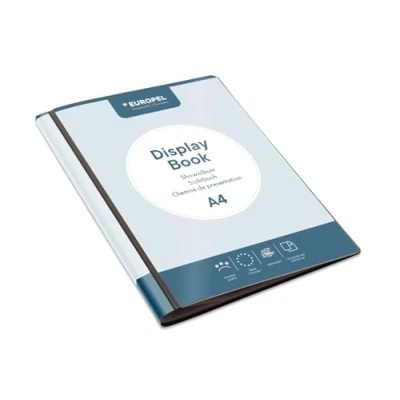 Image de livre de présentation EUROPEL au format A4 avec 10 pochettes incrustation vue face portfolio pour réunions &amp; conférences gris foncé / anthracite 114167