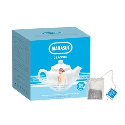 Image de MANASUL classique Infusion au Sen laxatif, mélisse, menthe, réglisse et d&#039;anis, 100% naturels sans conservateurs ni additifs. Boîte de 100 sacs.