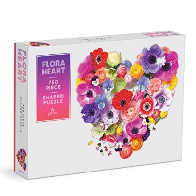Image de Galison 9780735373358 Flora Heart Jigsaw Puzzle, Multicoloured, 750 Pieces