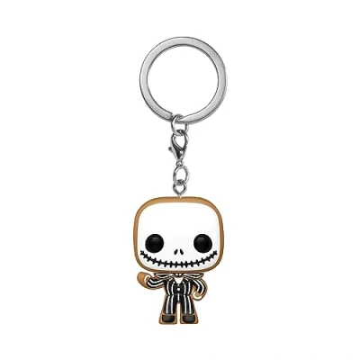 Image de Funko Pop! Keychain: Disney The Nightmare Before Christmas Jack Skellington (Gingerbread) Mini Figurine en Vinyle à Collectionner Porte clés Fantaisie Cadeau de Noël Idée