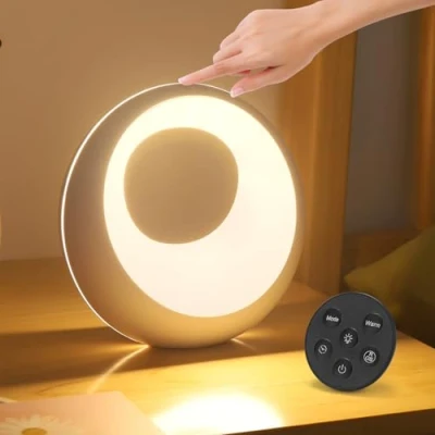 Image de Wothfav Veilleuse à Couleur Changeante, Lampe de Chevet Tactile, Table Dimmable avec Télécommande, Bébé 5 Modes Luminosité, Lumière Douce sans Scintillement, Rechargeable USB