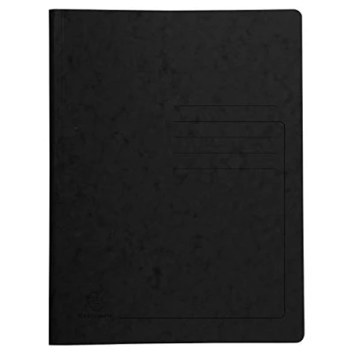 Image de Exacompta Réf. 240221E Carton de 25 chemises classement à ressort en carte lustrée 355 g/m² couverture imprimée chemise certifiée FSC® dimensions 24 x 32 cm pour format A4 noir