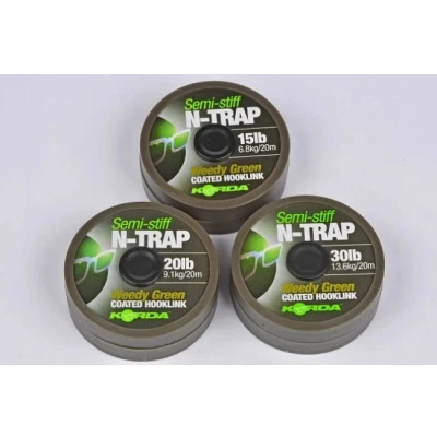 Image de Korda N Trap Semi Stiff coated Hooklink Weedy Green (20m) Taille : 15lb 6.8kg