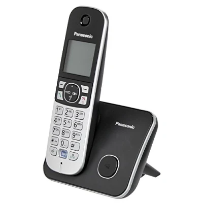 Image de Téléphone sans fil PANASONIC KX TG6811 avec ID d&#039;appelant et répertoire de 120 noms numéros Noir