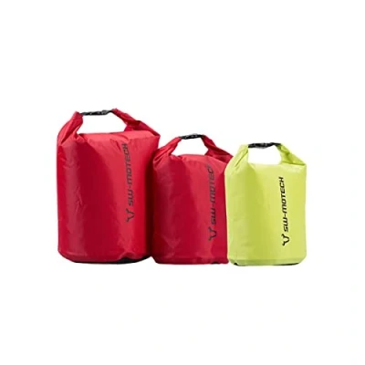 Image de Drypack Storage Bag Set SW Motech 4/8/13 L. Yellow/Red. Waterproof. Roll Closure