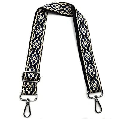Image de Bandouliere pour Sac à Main Bleu Foncé, Colorée Sangle Femme Réglables avec Mousqueton Argent 3.8cm Bretelles Larges Accessoire Filles DIY, #4