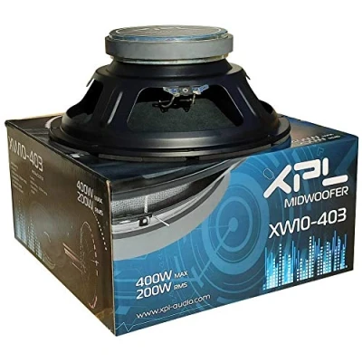 Image de 1 MIDWOOFER XPL XW10 403 Haut Parleur Mid Bass 25,00 cm 250 mm 10&quot; 200 Watts rms 400 Max impedance 4 ohms 105 DB Voiture Noir, pièce