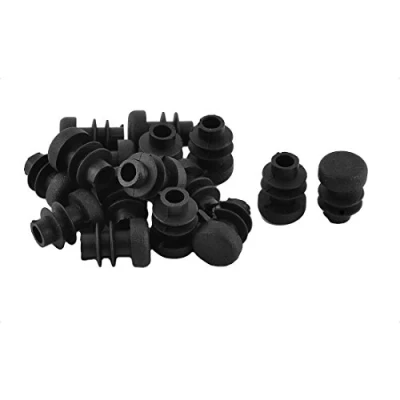 Image de sourcing map 16pcs Bouchon Pied de Chasie Embout Capuchon Jambe Tube Insert Table Meuble Protection Plastique Capuchons d&#039;extrémité diamètre Noir 12 mm